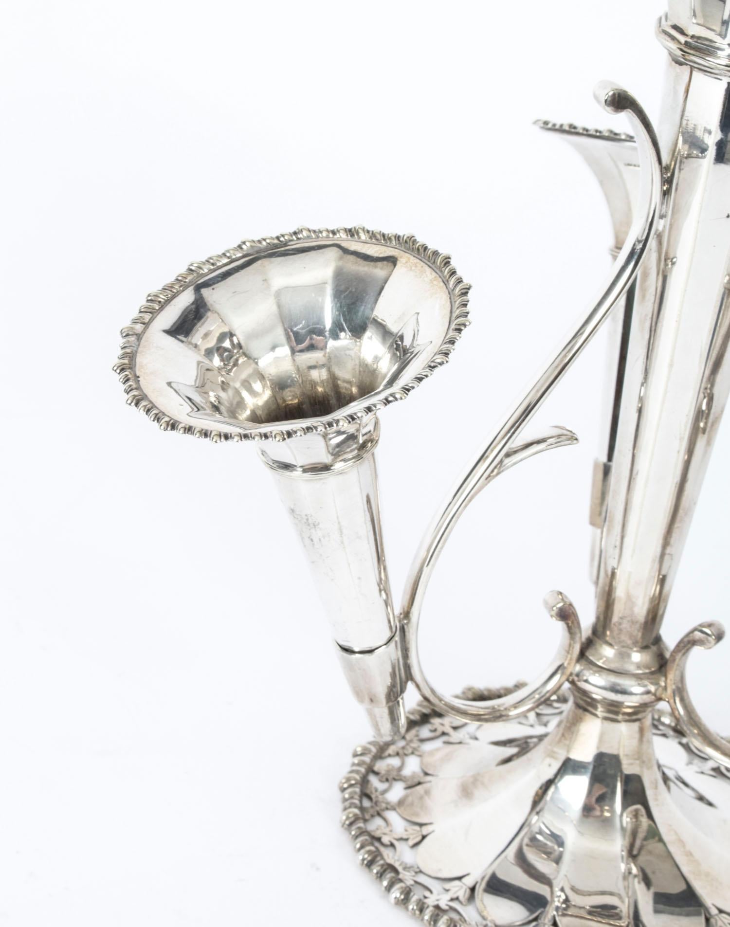 silver epergne vase