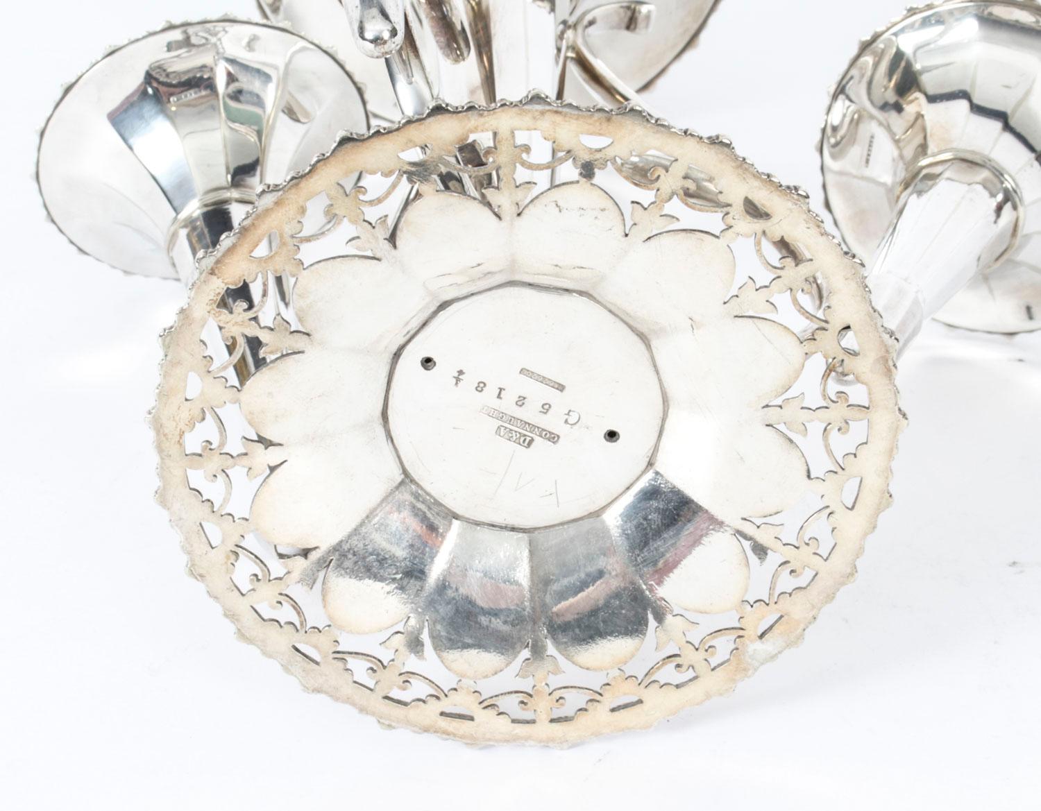 English Antique Silver Plated Epergne Vase by Daniel & Arter, 19th C
