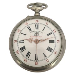 Antique Silver Plated F.Bachschmid Open Face Pocket Watch Swiss, 1900s