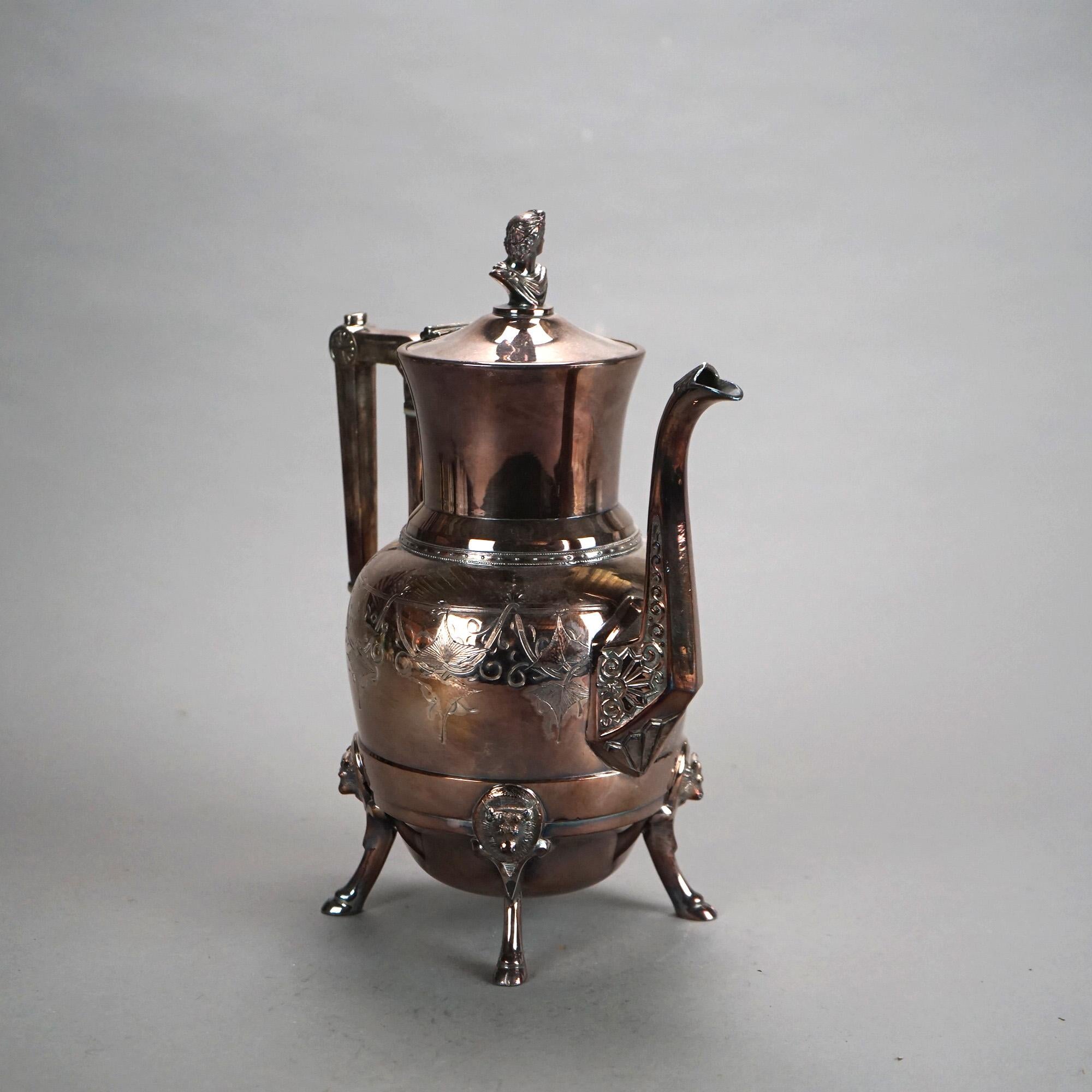 XIXe siècle Théière figurative ancienne en métal argenté, vers 1890 en vente