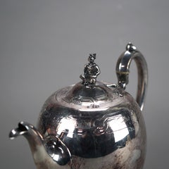 Antique Silver Plated Footed & Figural Teapot C1890