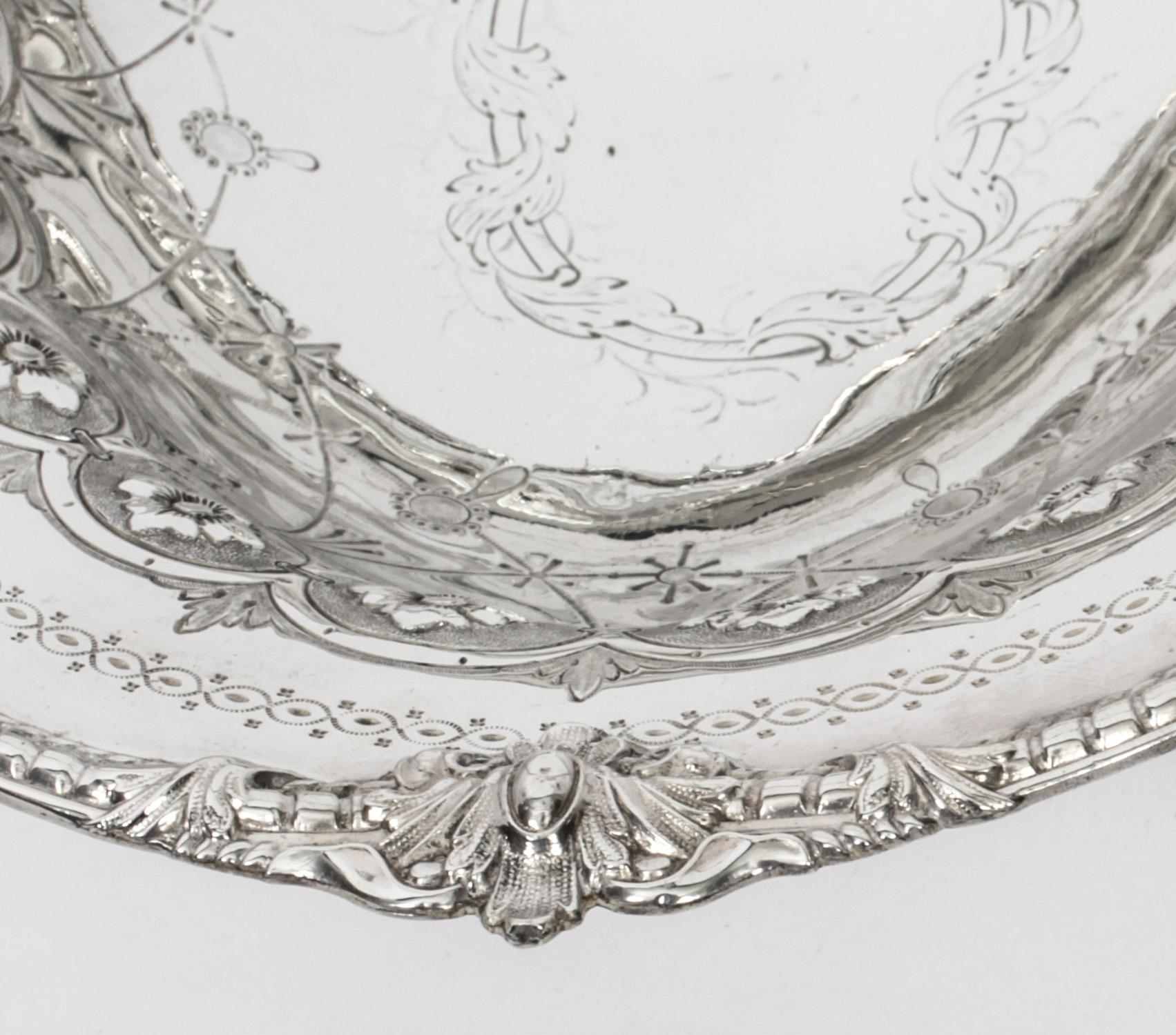Antique Silver Plated Fruit Basket by Henry Atkins & Co 19th C In Good Condition In London, GB