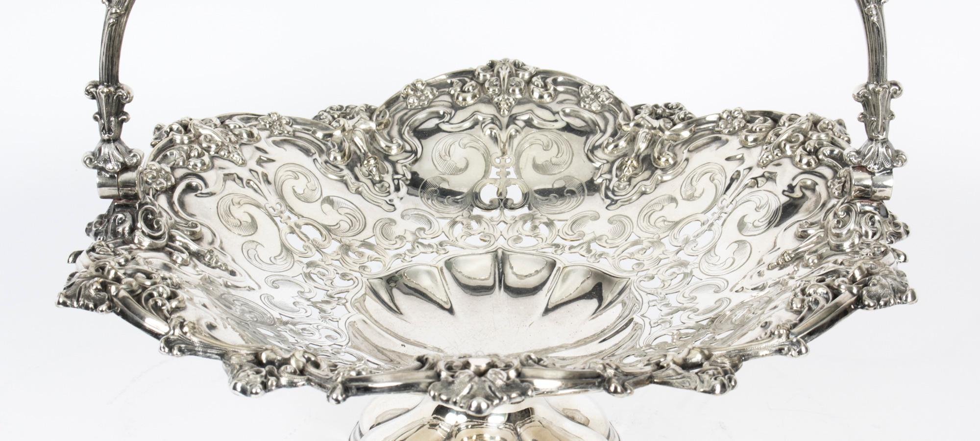 Antique Silver Plated Fruit Basket Wilkinson & Co 19th Century 6