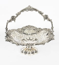 Antique Silver Plated Fruit Basket Wilkinson & Co 19th Century