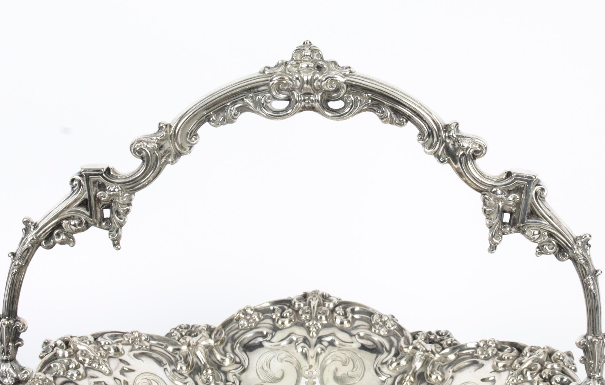 Mid-19th Century Antique Silver Plated Fruit Basket Wilkinson & Co 19th Century