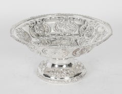 Antique Silver Plated Fruit Bowl Centerpiece, 19th Century