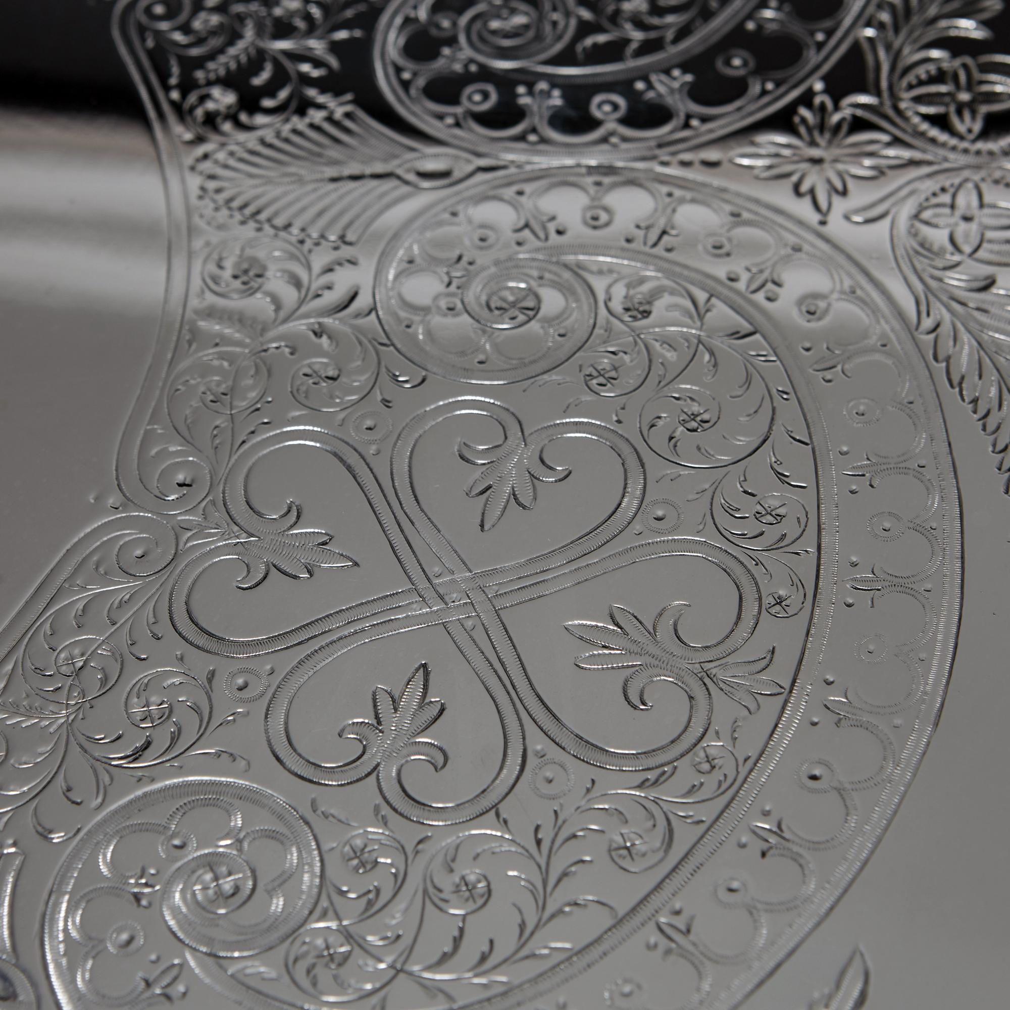 Antique silver-plated gallery tray For Sale 6