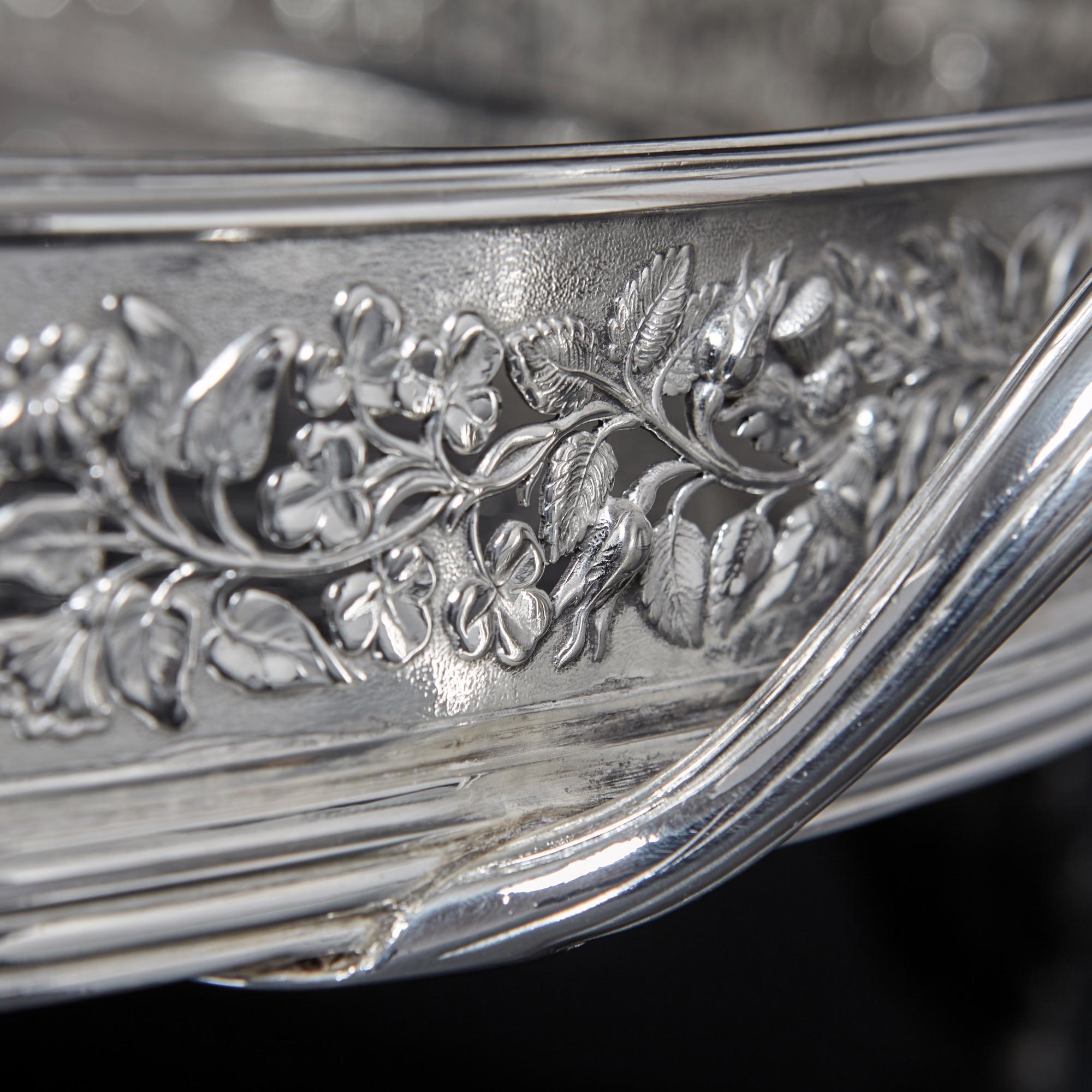 Antique silver-plated gallery tray For Sale 2