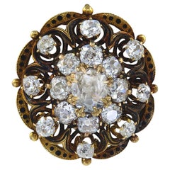 Antique Silver Plated Gold Diamond Clip Pendant, circa 1900s
