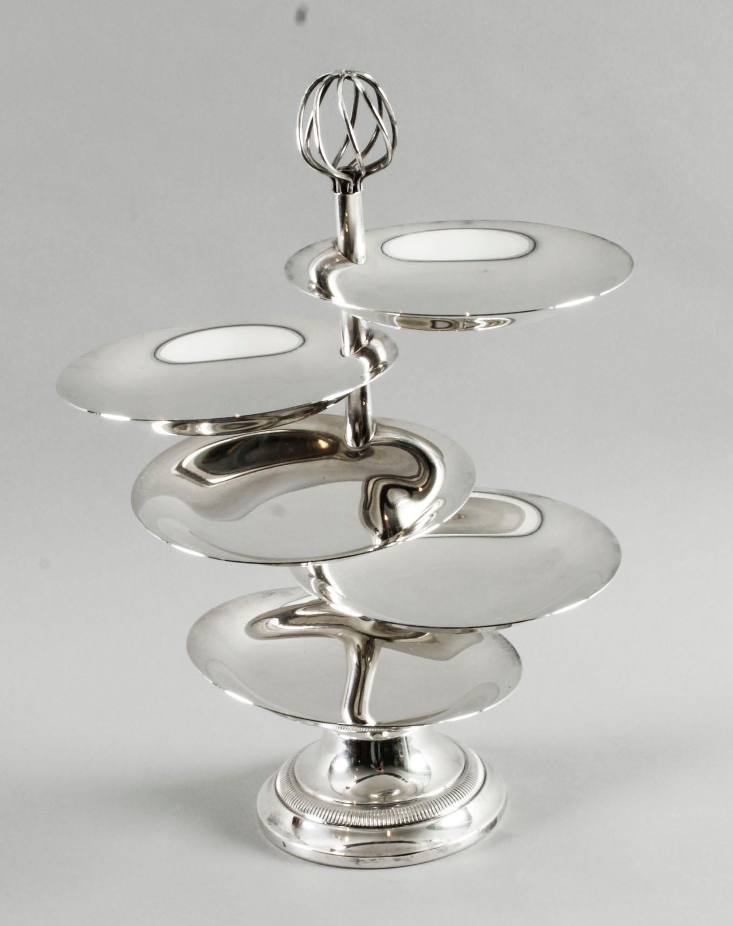 Antique Silver Plated Hors d'oeuvres Stand by Christofle 19th C In Good Condition For Sale In London, GB