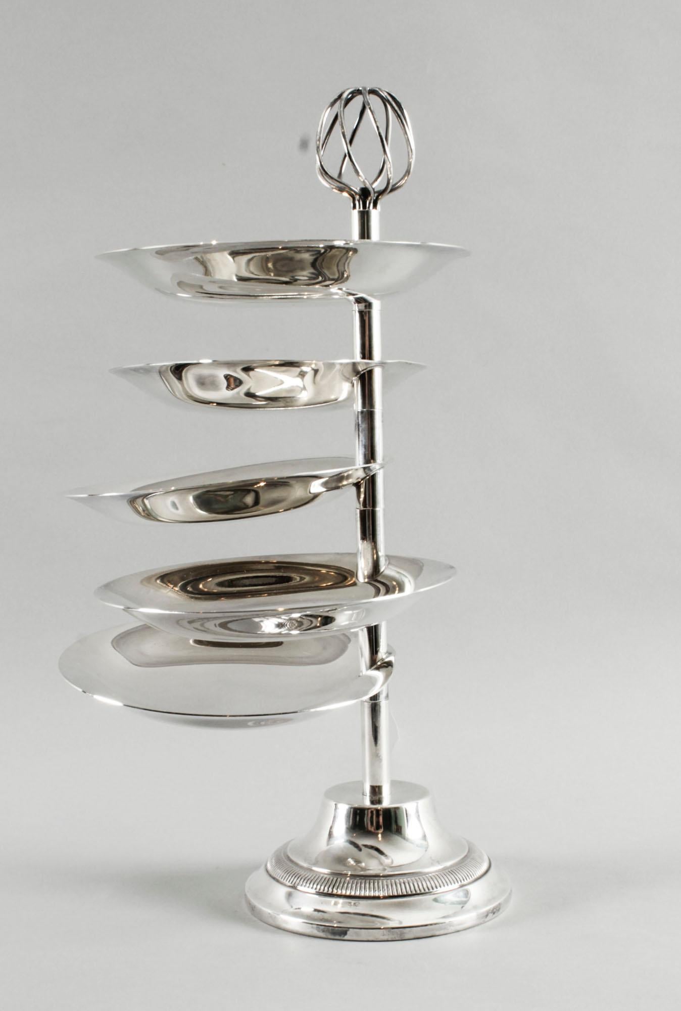 Antique Silver Plated Hors d'oeuvres Stand by Christofle 19th C For Sale 3