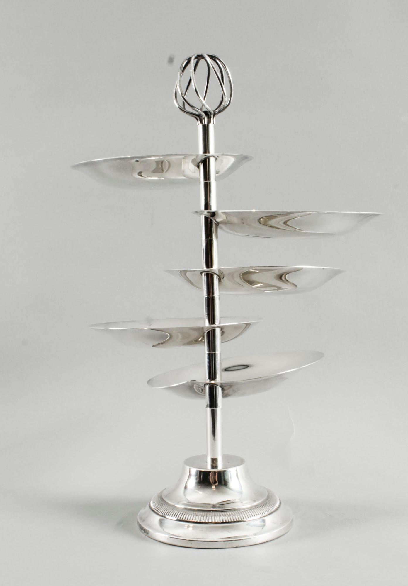 Antique Silver Plated Hors d'oeuvres Stand by Christofle 19th C For Sale 4