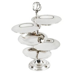 Vintage Silver Plated Hors d'oeuvres Stand by Christofle 20th C