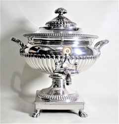 Antique Silver Plated Hot Water or Coffee Claw Foot Pedestal Server or Urn