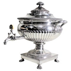Antique Silver Plated Hot Water or Coffee Claw Foot Pedestal Server or Urn