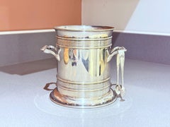 Antique Silver-Plated Ice Bucket with Original Tongs, 23 × 16 cm — Early 20th