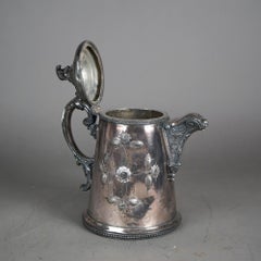 Antique Silver Plated Insulated Water Pitcher Tankard C1890