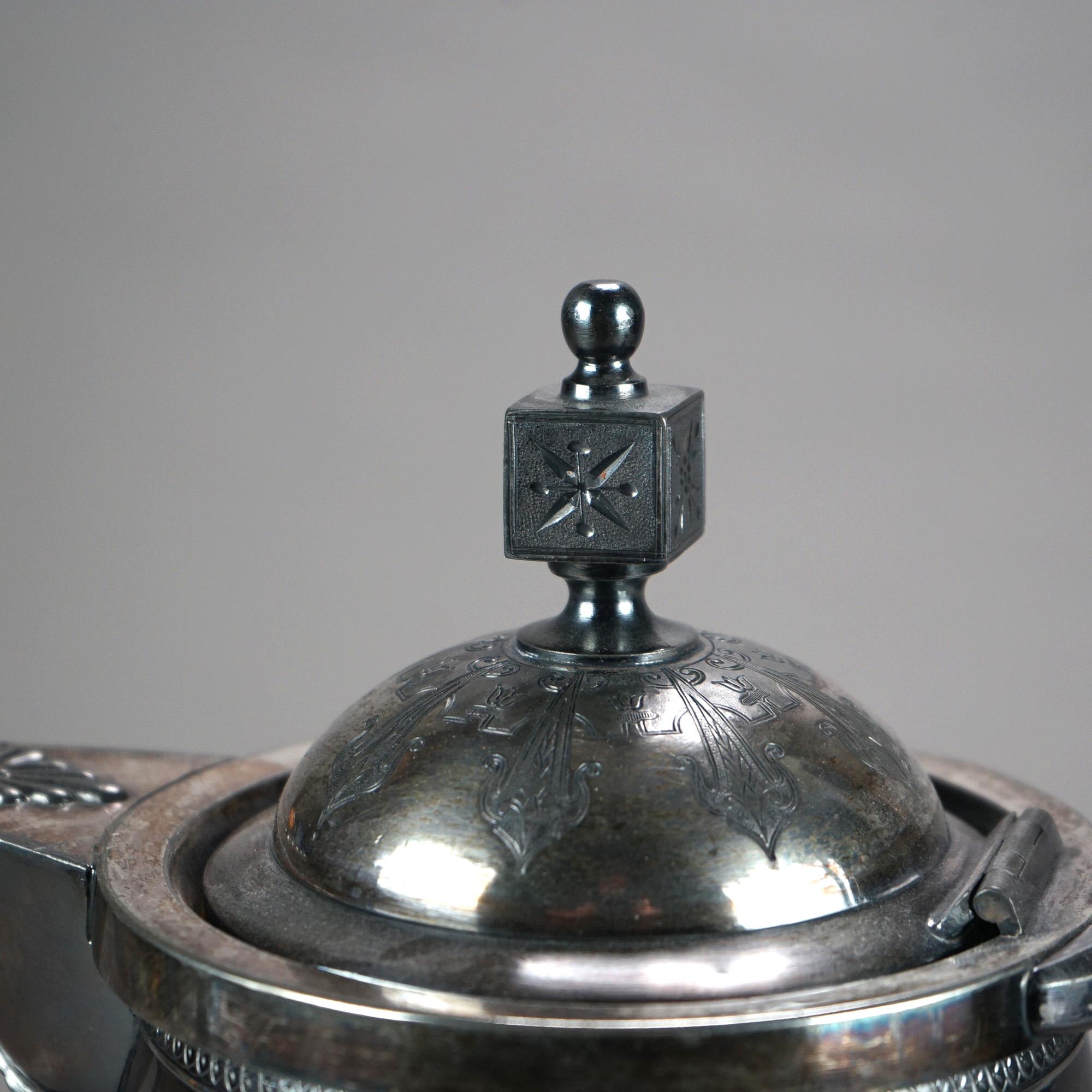 Antica brocca per acqua isolata placcata in argento C1890 In condizioni buone in vendita a Big Flats, NY