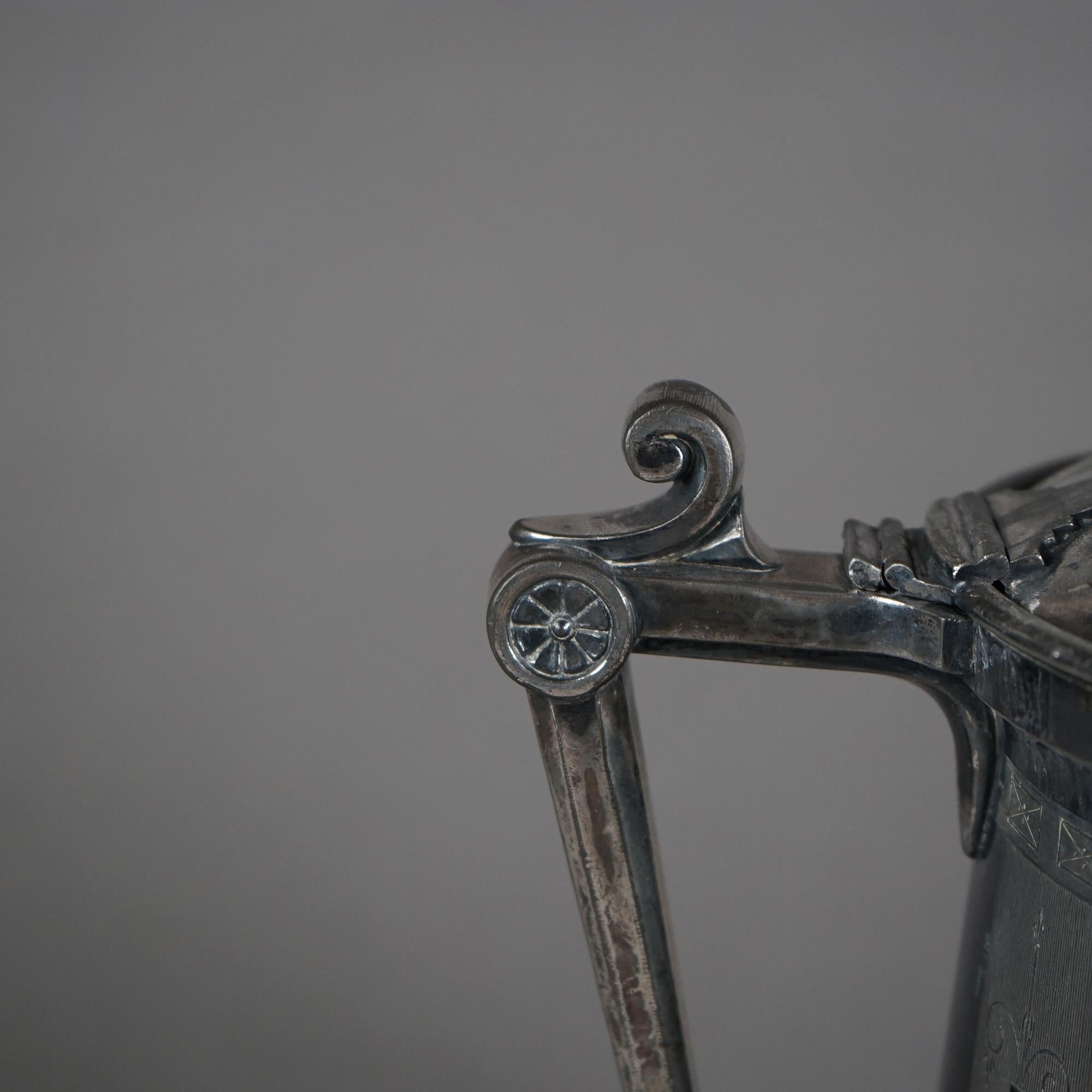Antique Silver Plated Insulated Water Pitcher C1890 For Sale 1