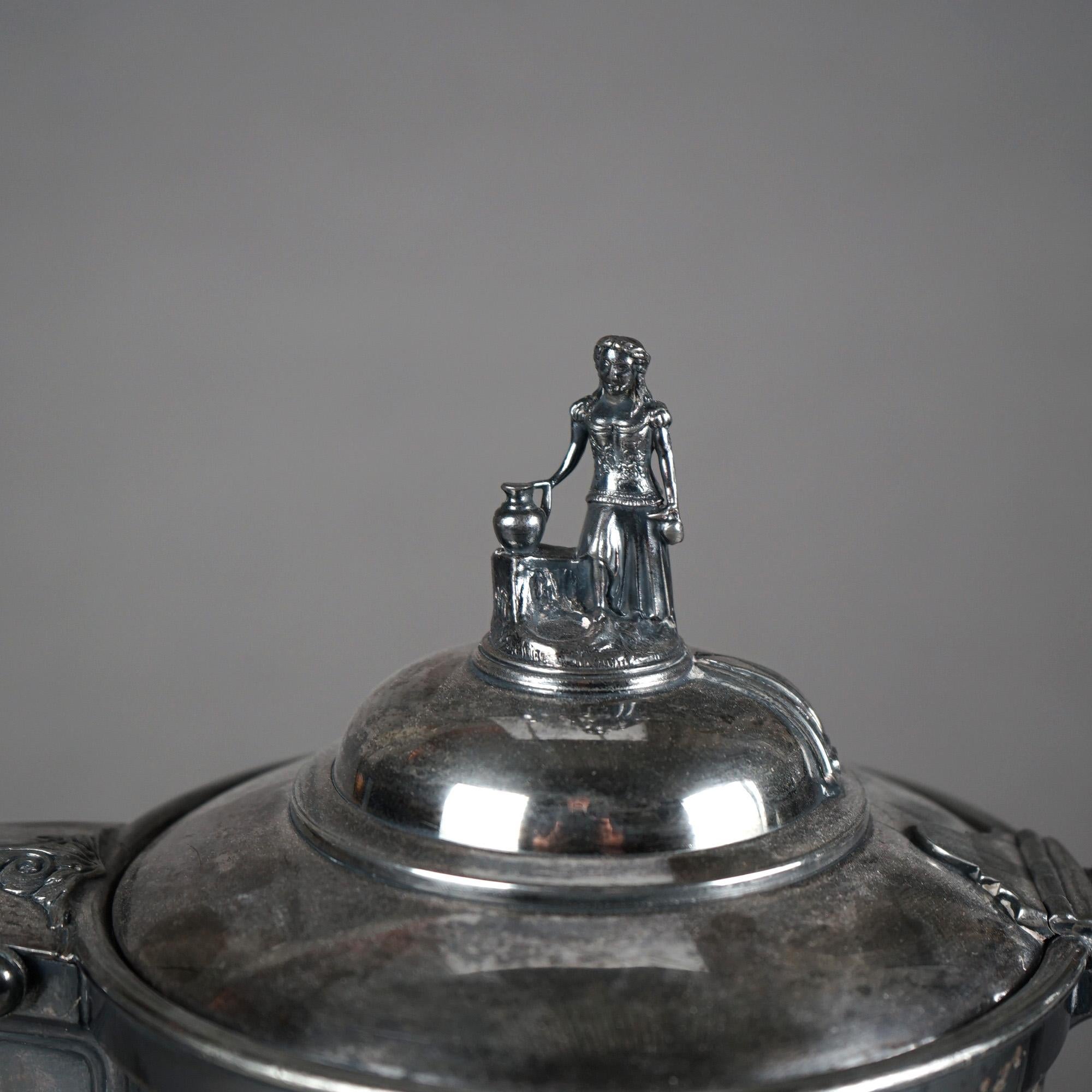 Antique Silver Plated Insulated Water Pitcher C1890 For Sale 3
