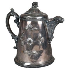 Antique Silver Plated Insulated Water Pitcher C1890