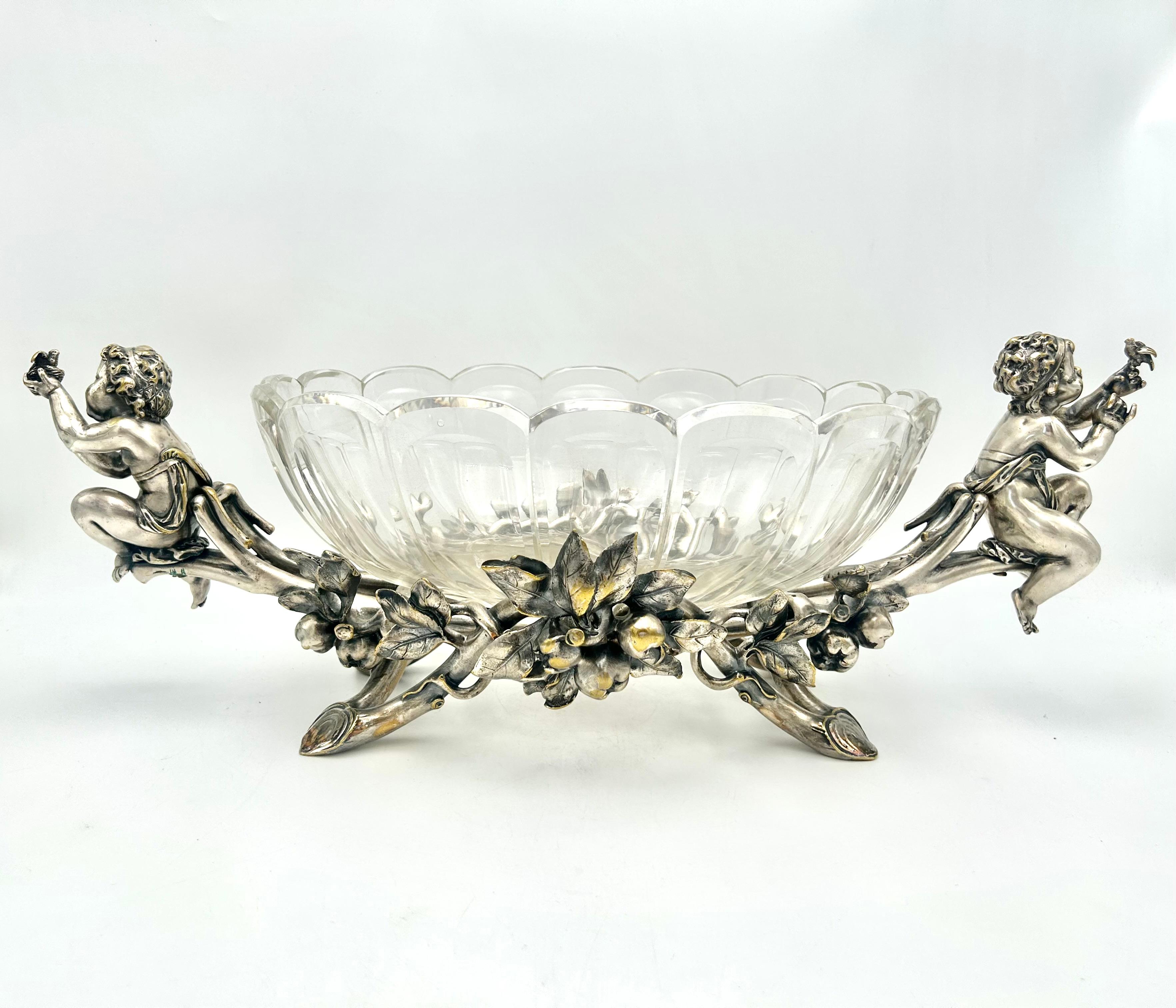 Antique silver-plated jardiniere, Christofle, France, early 20th century. For Sale 6