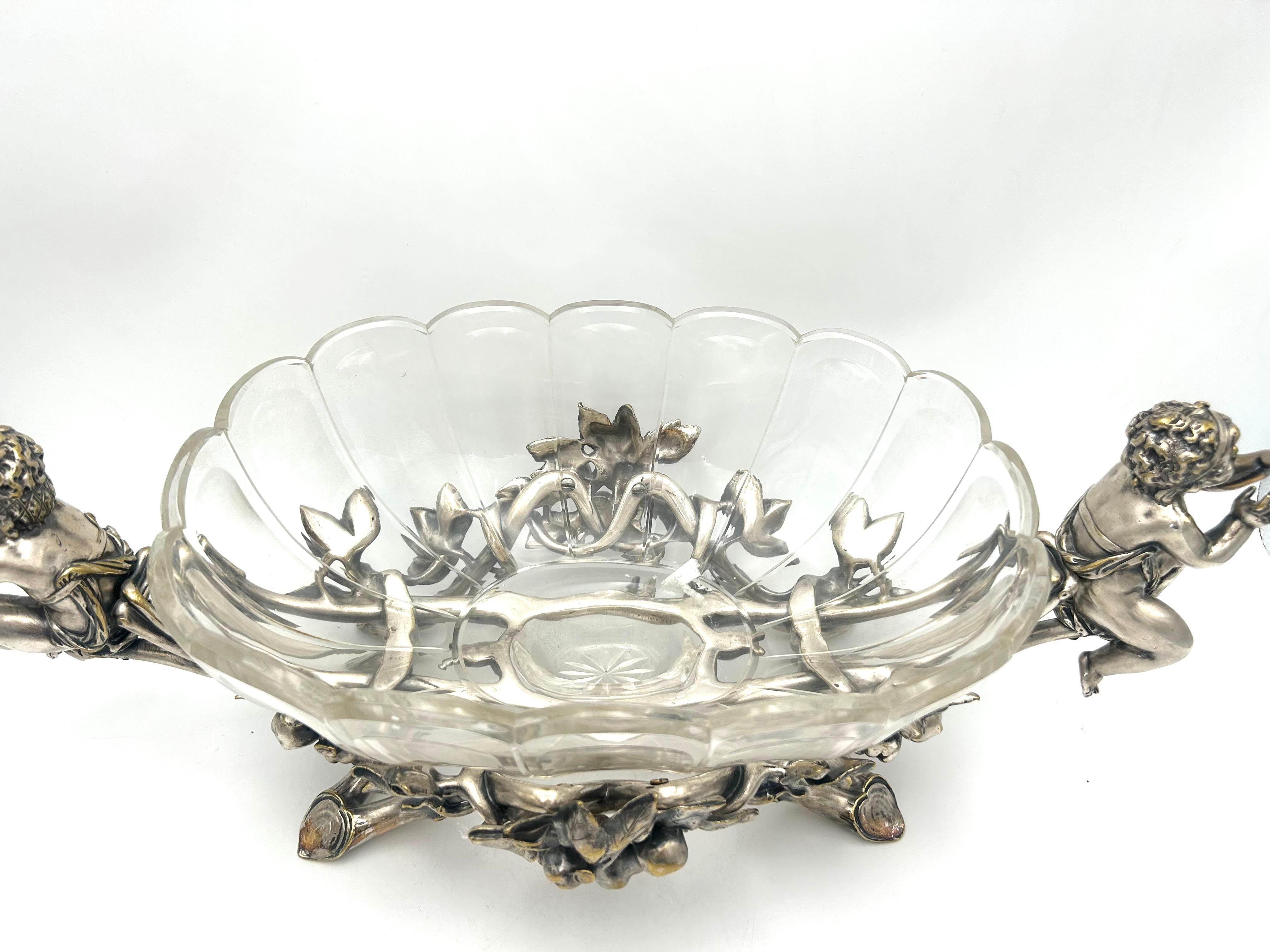 Antique silver-plated jardiniere, Christofle, France, early 20th century. For Sale 5