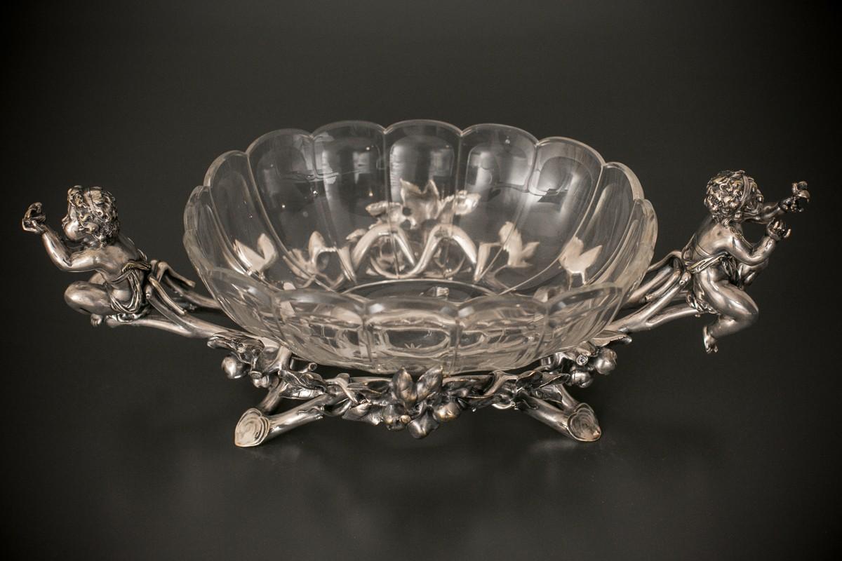 20th Century Antique silver-plated jardiniere, Christofle, France, early 20th century. For Sale