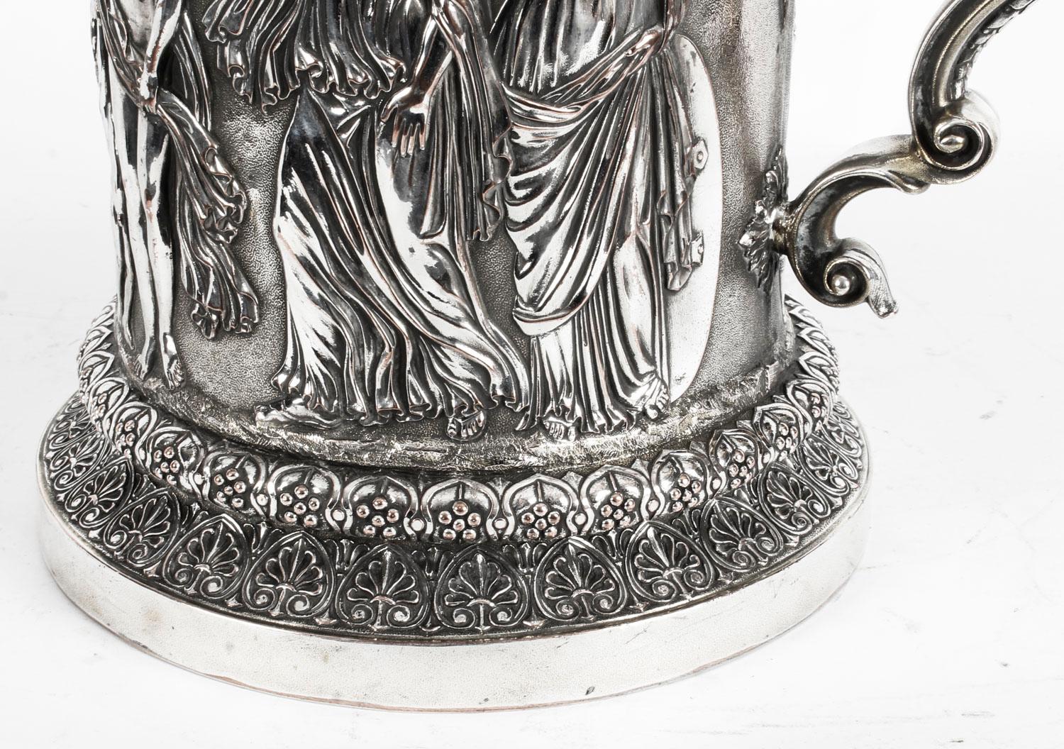 Mid-19th Century Antique Silver Plated Lidded Tankard by Elkington, 19th Century