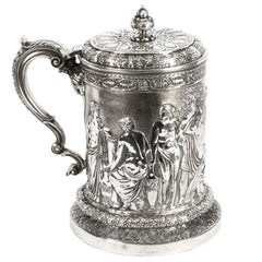 Antique Silver Plated Lidded Tankard by Elkington, 19th Century