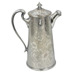 Antique Silver Plated Martini Shaker Pitcher "Tapestry" by Weidlich Brothers Antique Silver Plated Martini Shaker Pitcher "Tapestry" by Weidlich Brothers