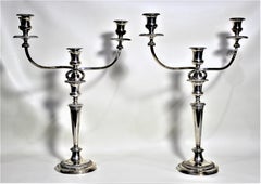 Mathew Bolton Antique Sheffield Silver Plated 3 Branch Convertible Candelabras