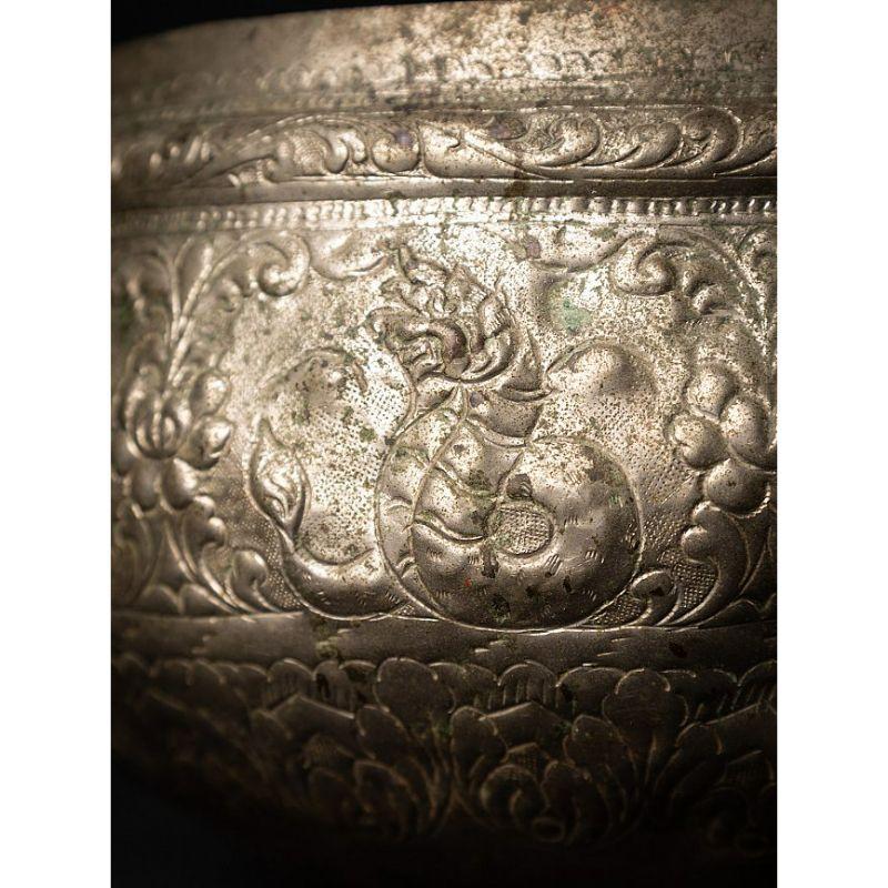 Antique Silver Plated Offering Bowl from Burma 3