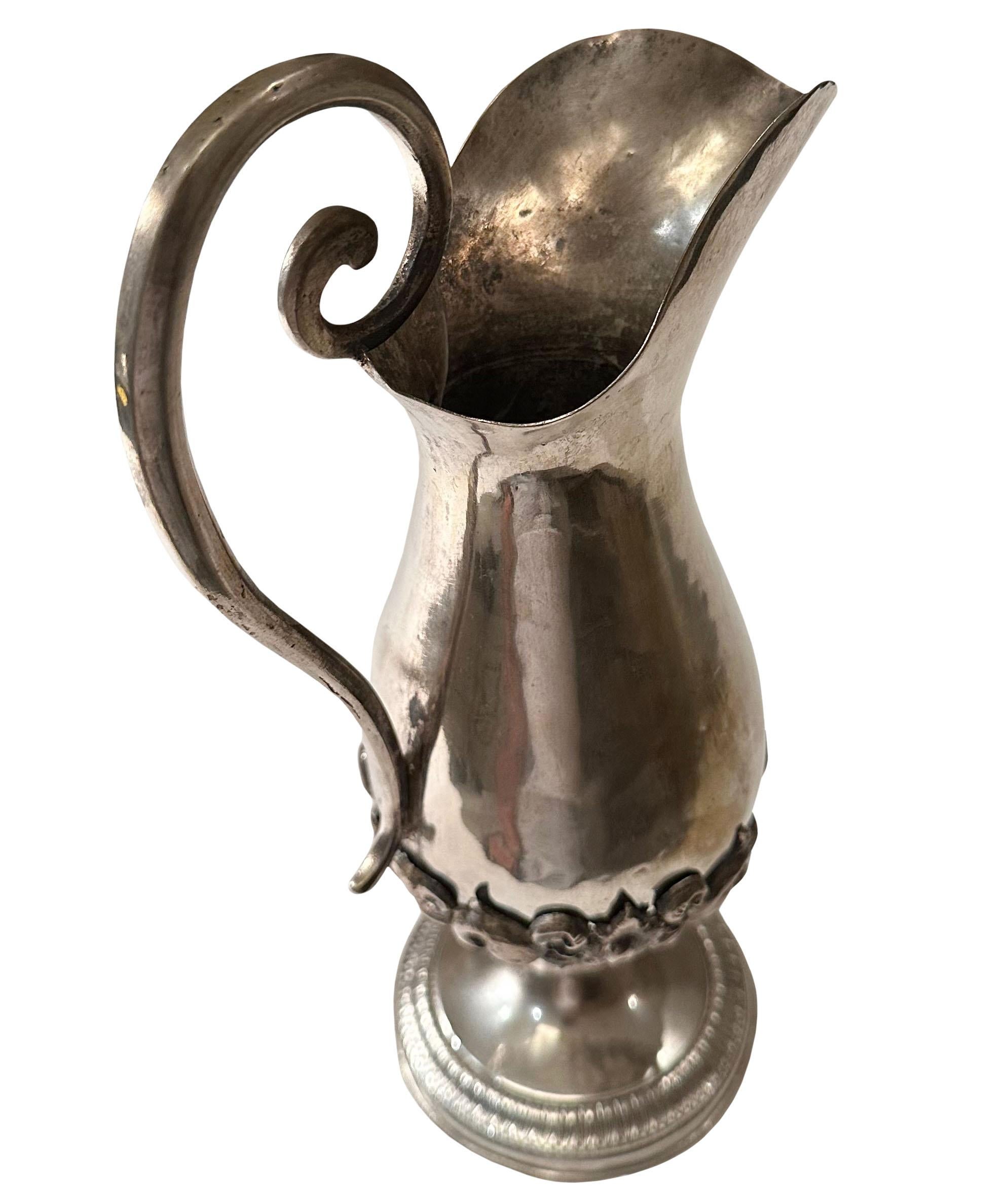 Antique Silver Plated Pitcher In Good Condition For Sale In Tampa, FL