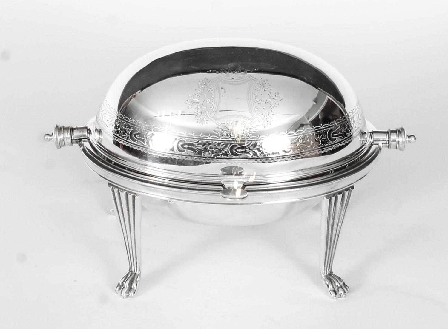 Antique Silver Plated Roll Over Butter Dish Mappin and Webb, 19th Century 1