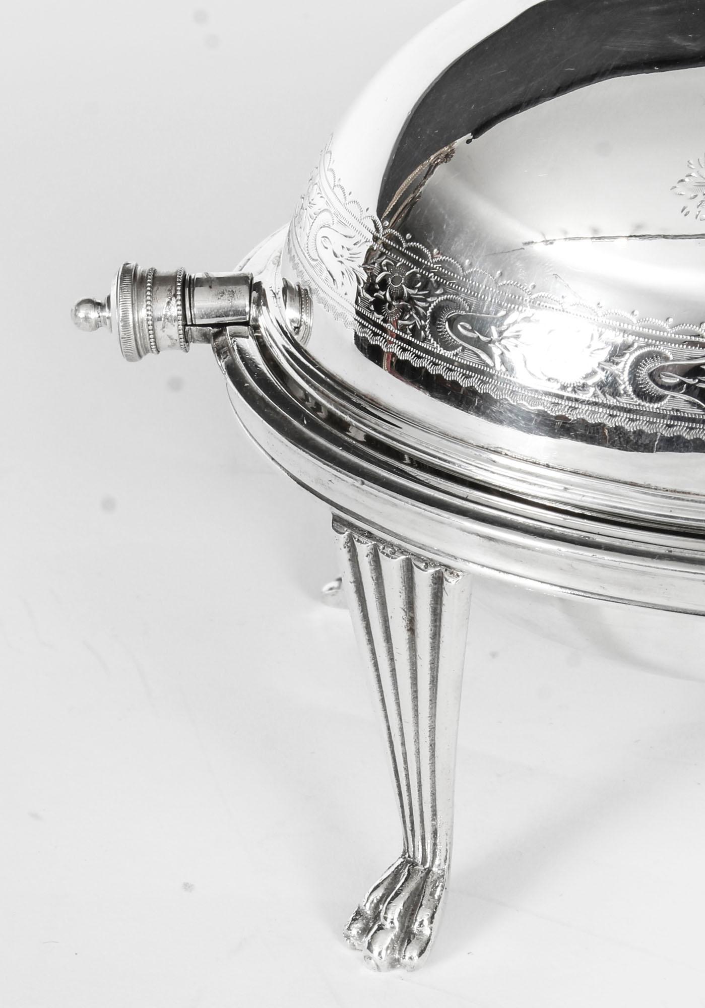 Antique Silver Plated Roll Over Butter Dish Mappin and Webb, 19th Century 2