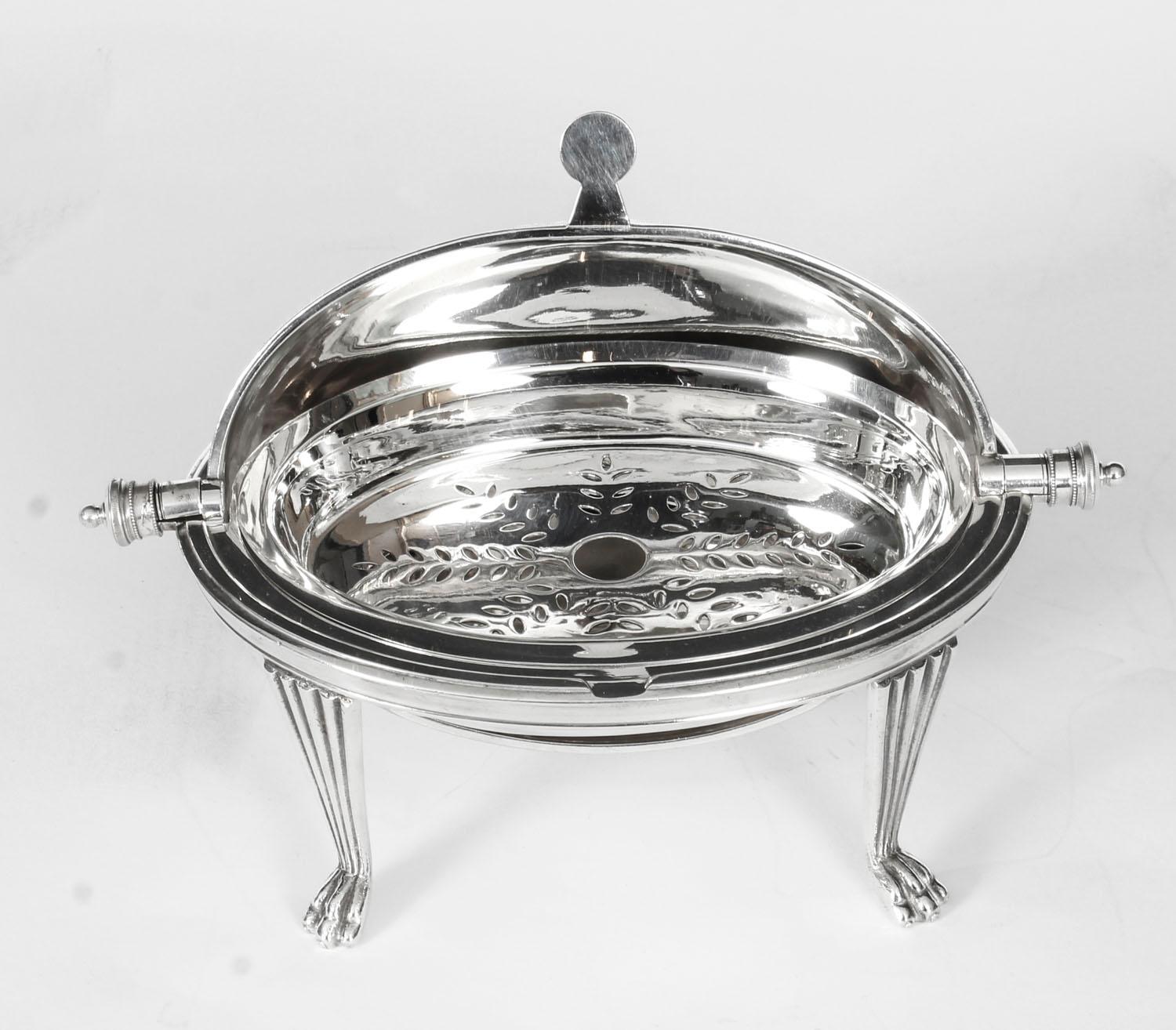 English Antique Silver Plated Roll Over Butter Dish Mappin and Webb, 19th Century