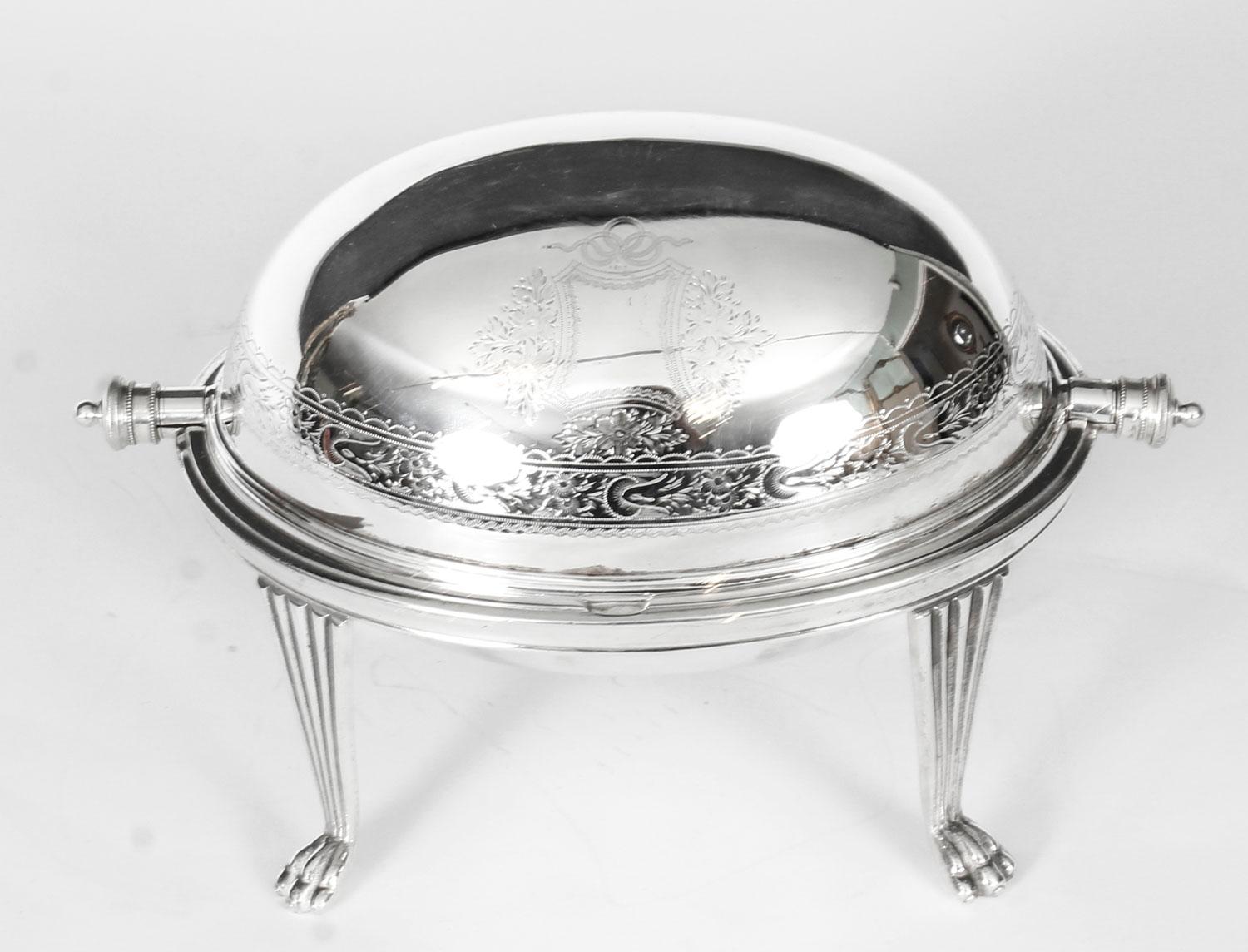 Late 19th Century Antique Silver Plated Roll Over Butter Dish Mappin and Webb, 19th Century