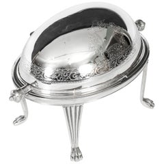Antique Silver Plated Roll Over Butter Dish Mappin and Webb, 19th Century