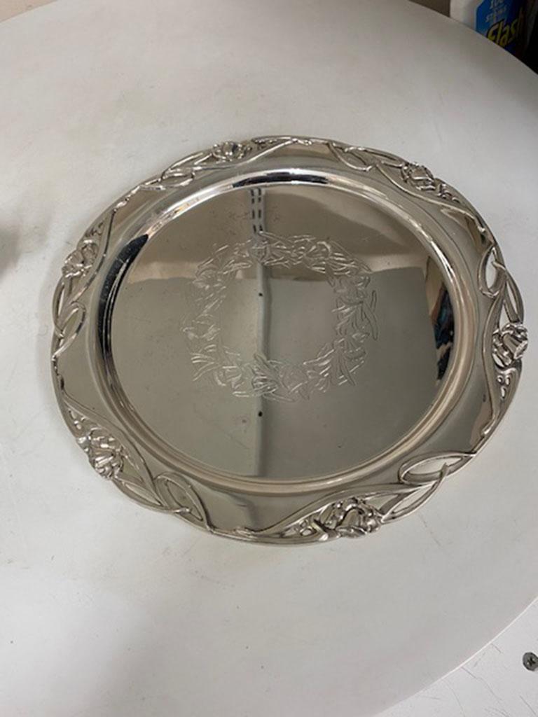 Antique Silver Plated Salver by William Hutton & Son, 19th C In Good Condition In London, GB