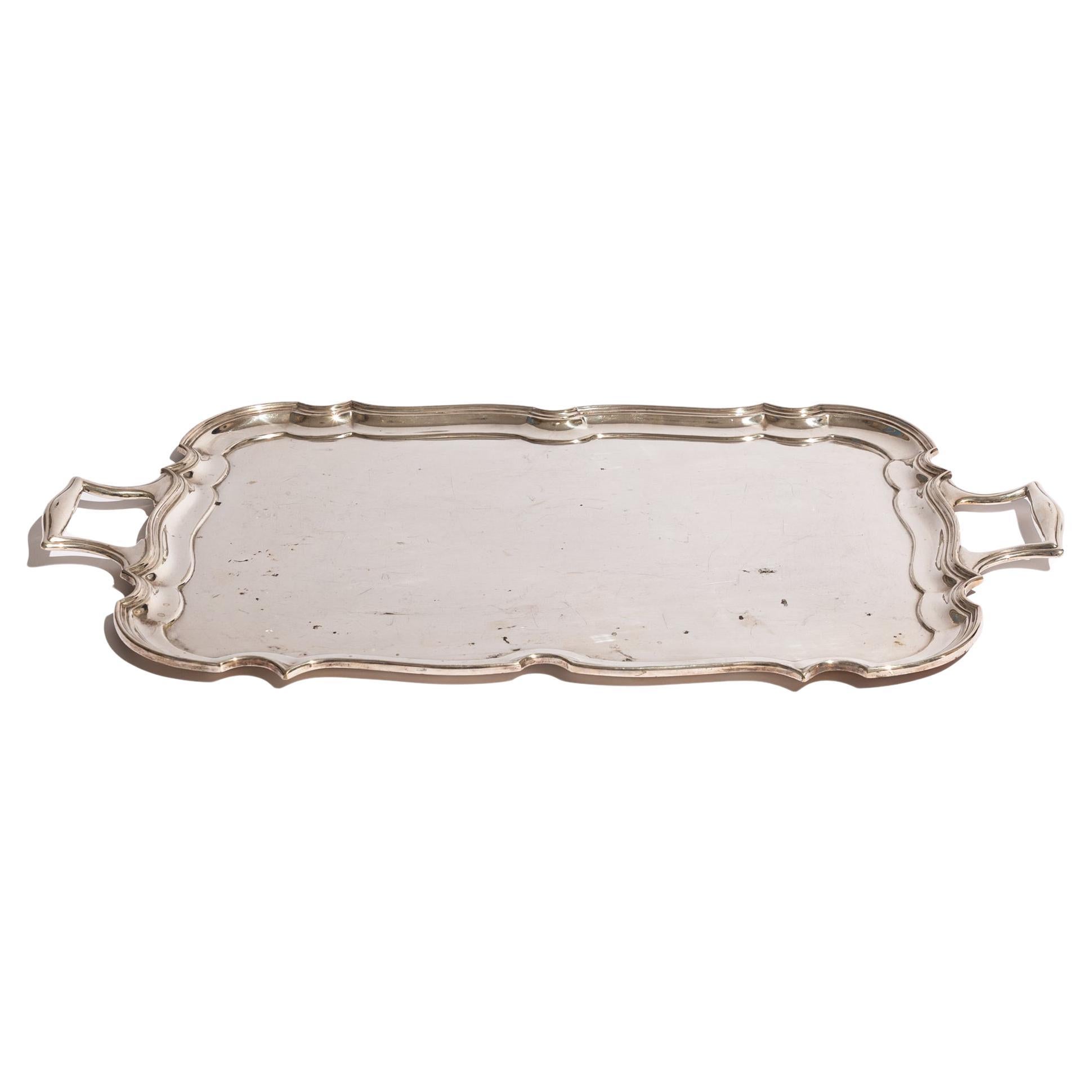 Antique Silver-Plated Serving Tray by Mappin & Webb