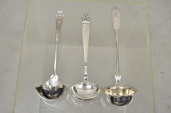 Antique Silver Plated Soup Spoon Ladles TH Marthinsen Holmes Edwards, 3 Pieces