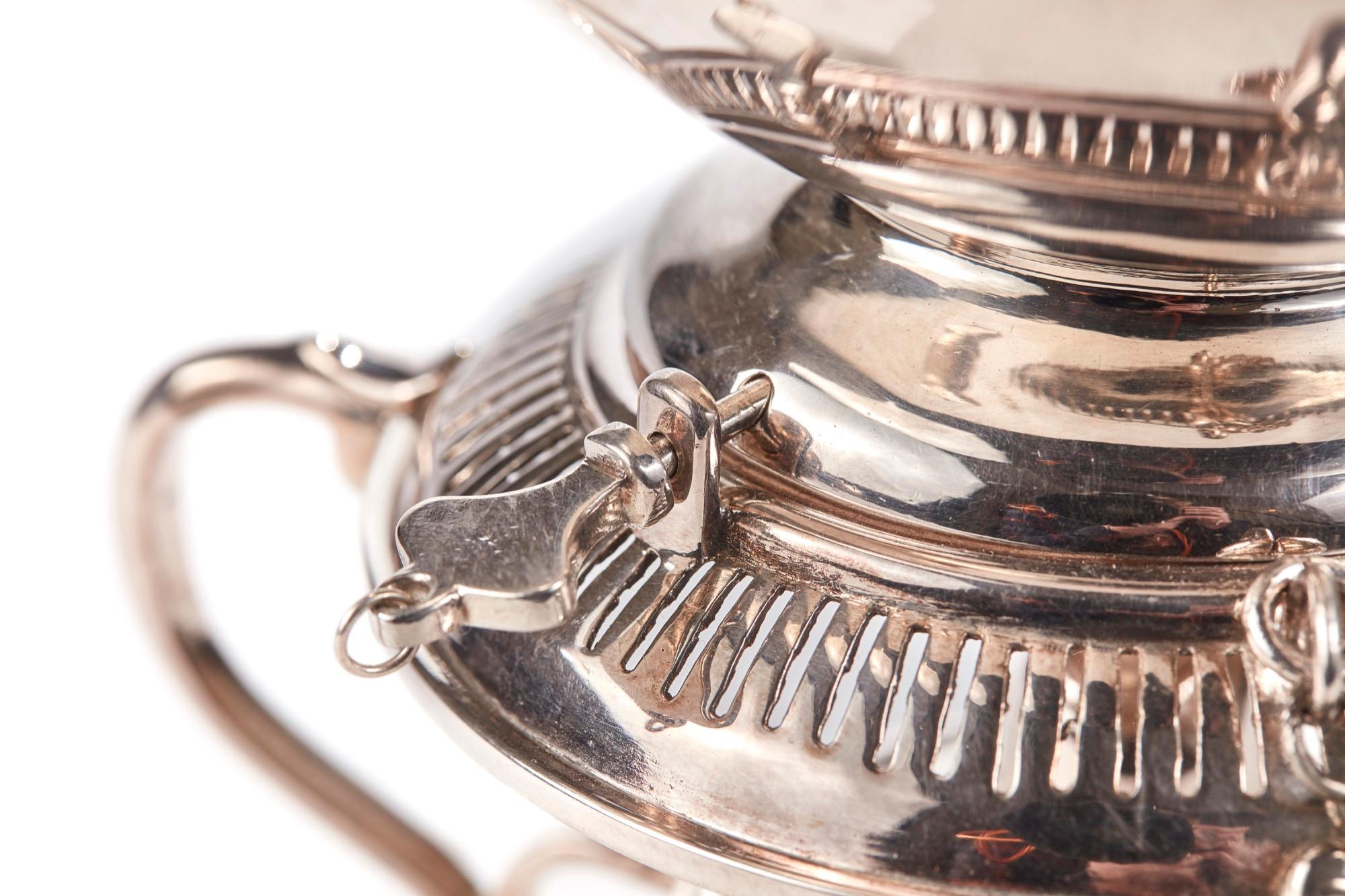 19th Century Antique Silver Plated Spirit Kettle