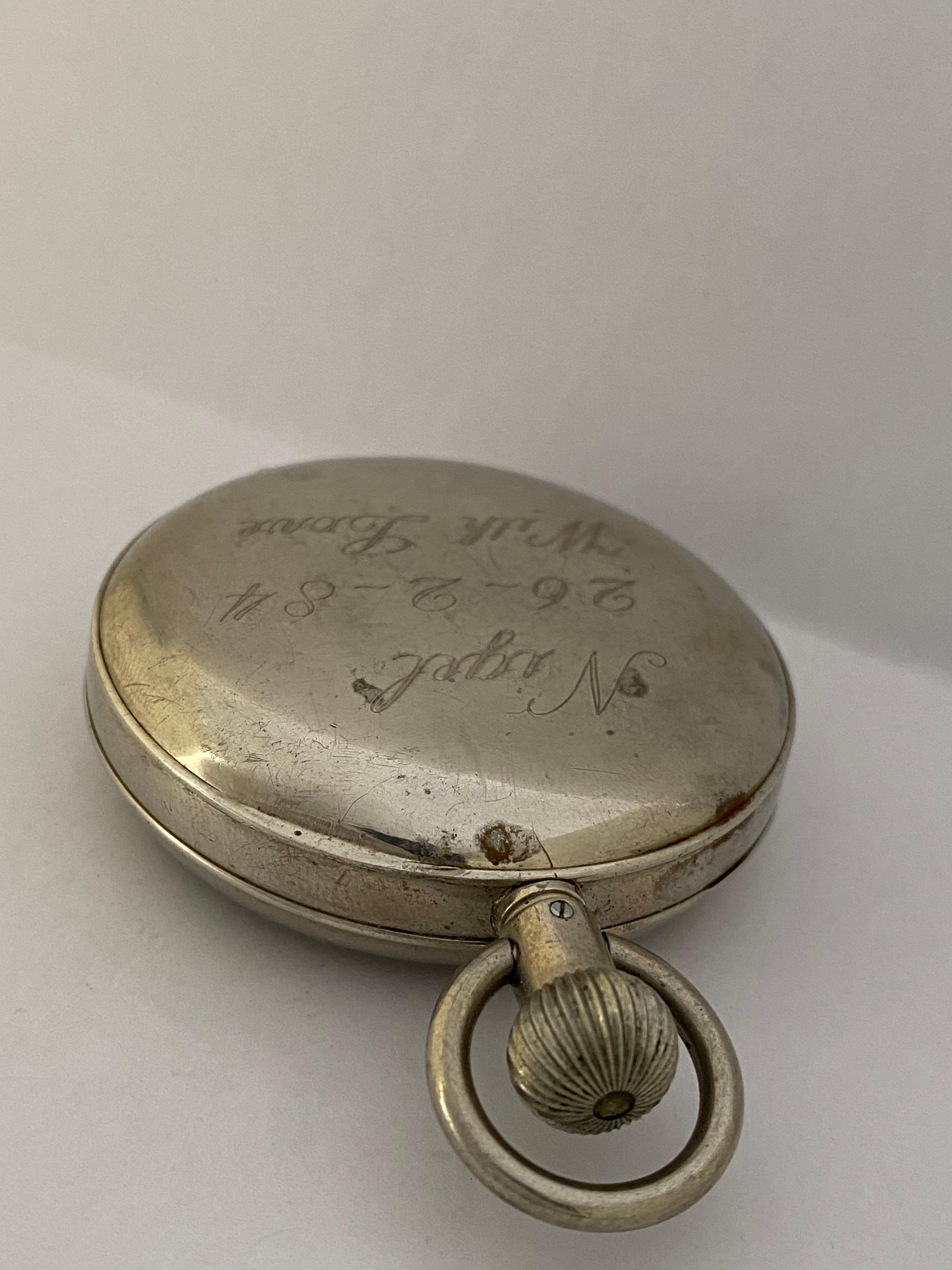 Antique Silver Plated Stop Watch For Sale 3