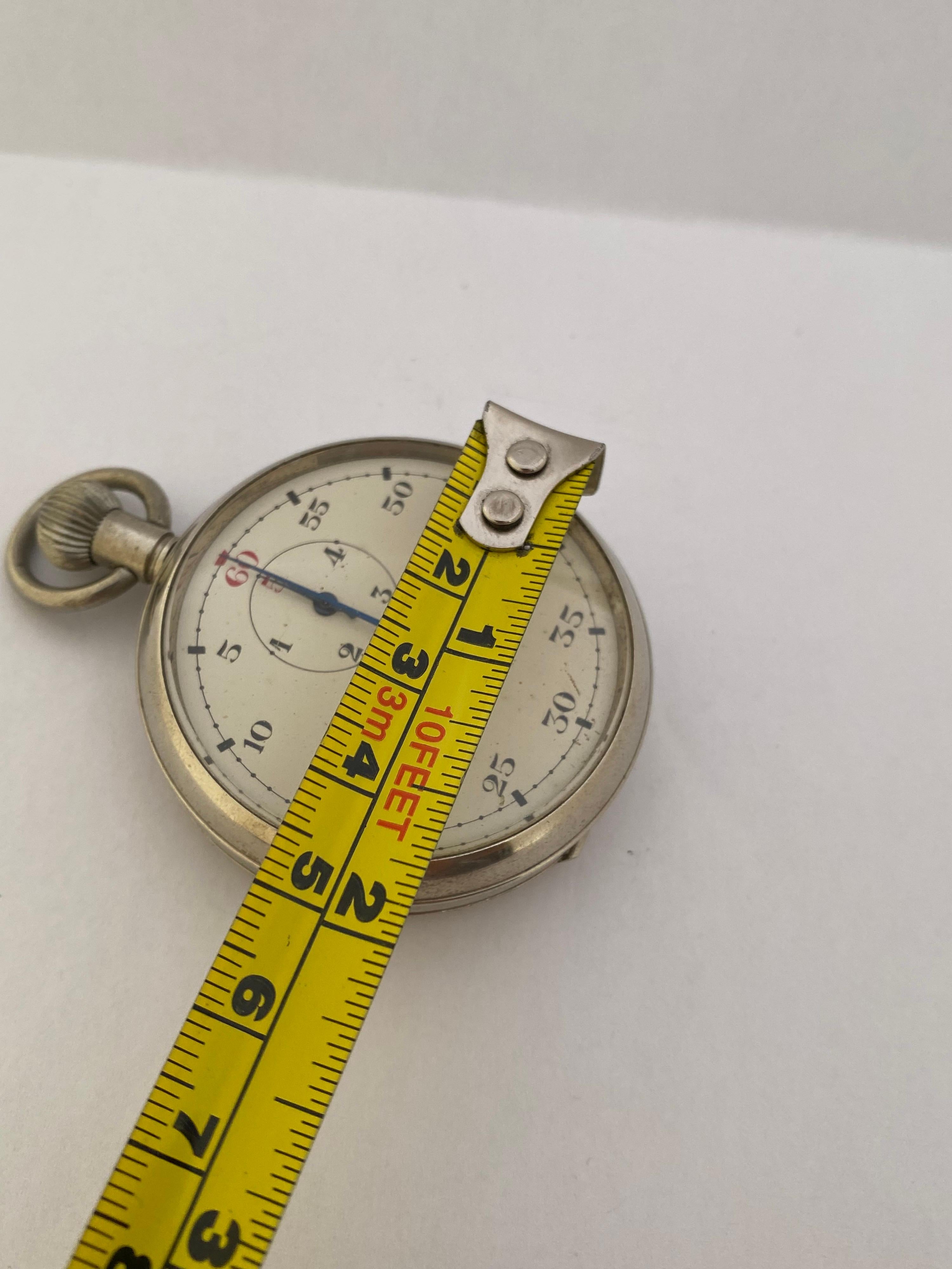 Antique Silver Plated Stop Watch For Sale 9