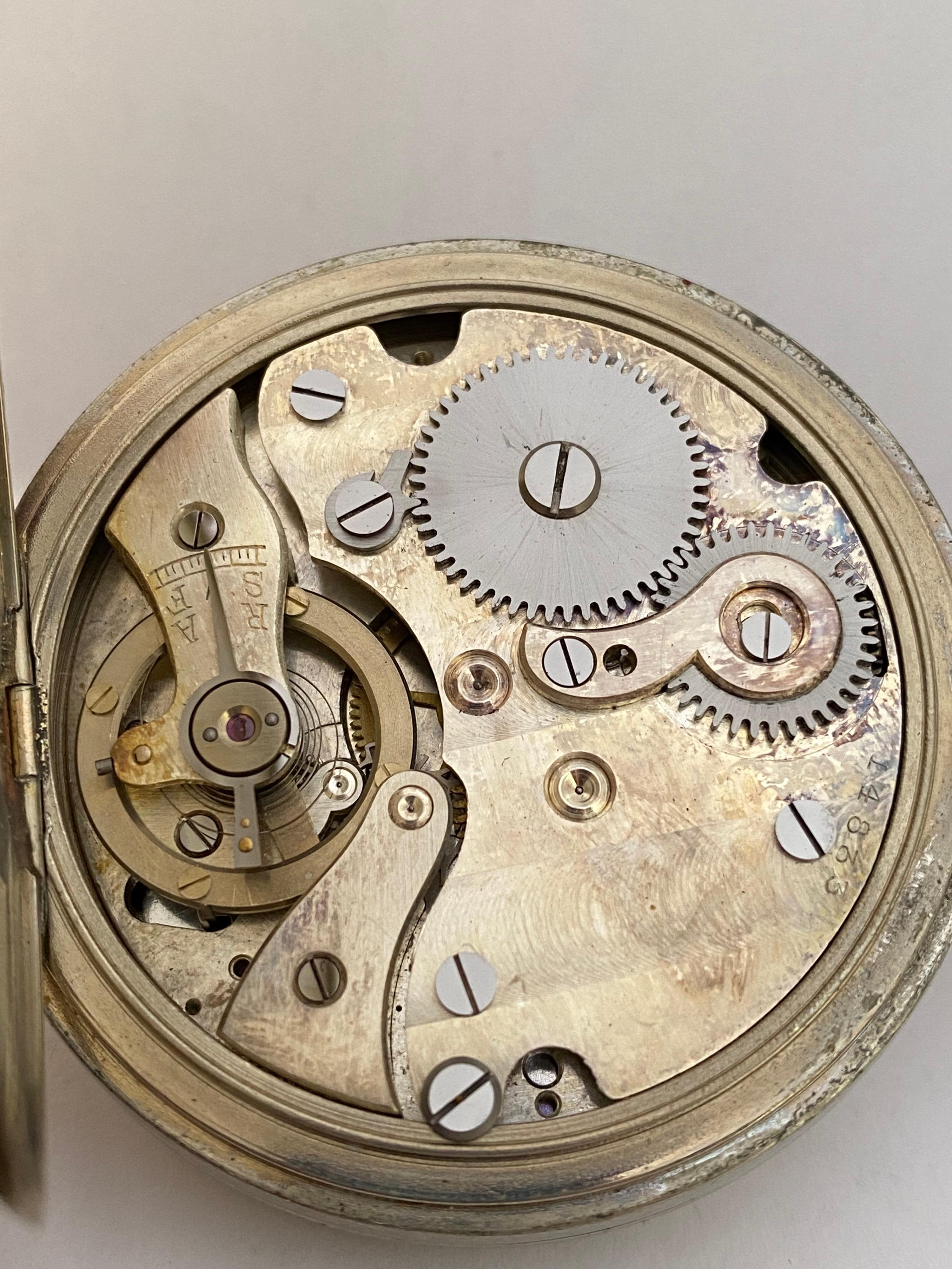 Antique Silver Plated Stop Watch In Good Condition For Sale In Carlisle, GB