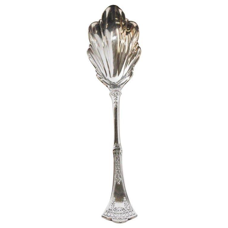 Antique Silver Plated Sugar Spoon For Sale