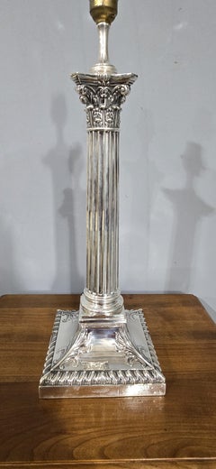 Antique Silver Plated Table Lamp
