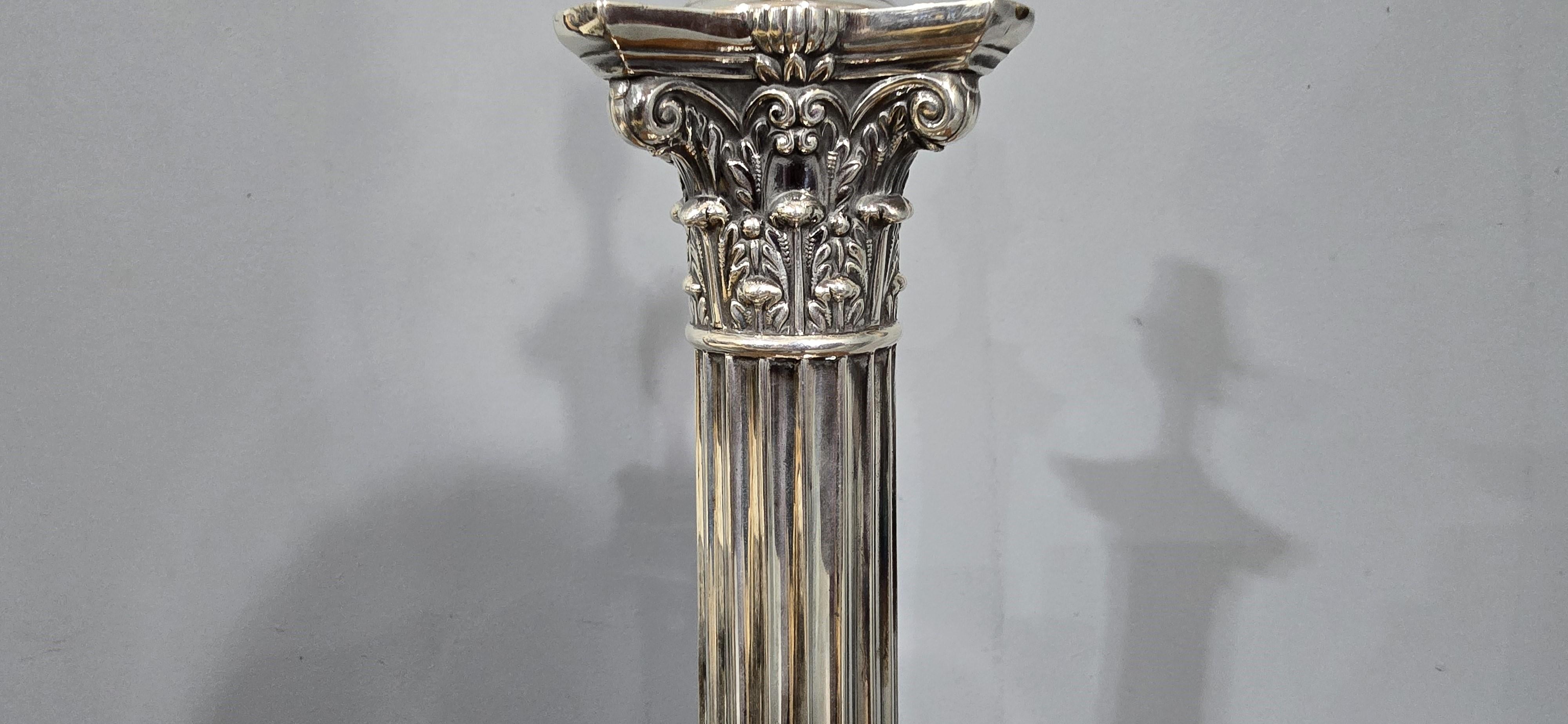 English Antique Silver Plated Table Lamp For Sale