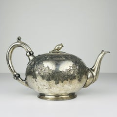 Théière ancienne en métal argenté par Atkins Brothers, Sheffield, Angleterre, années 1870